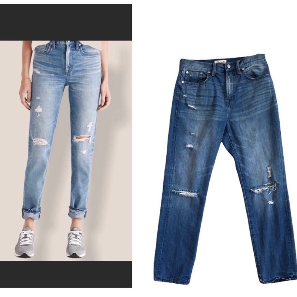 Madewell The Perfect Vintage Jean Distressed High Rise  Medium Wash